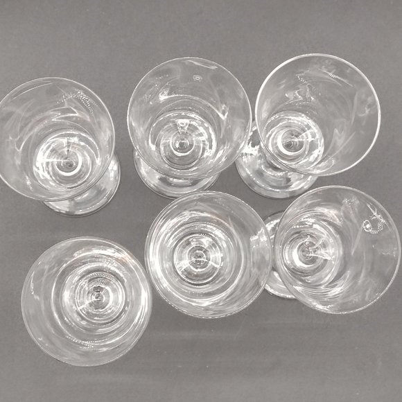 6 Etched Crystal Liqueur Glasses - Picture 10 of 11